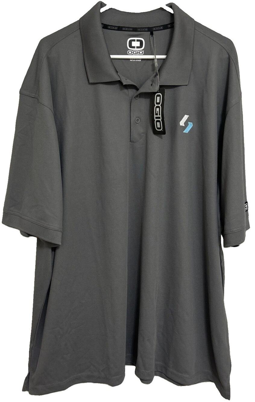 Ogio Polo Shirt Mens 4XL Gray Performance Golf Polyester Short Sleeve New NWT!